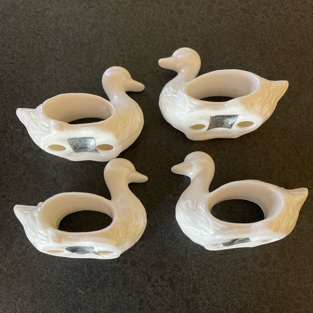 Abbott Vintage Duck Napkin Rings Set Of 4